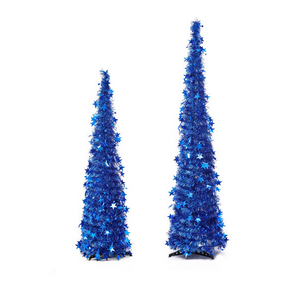 Artificial Tinsel Up Christmas Tree