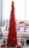 Artificial Tinsel Up Christmas Tree